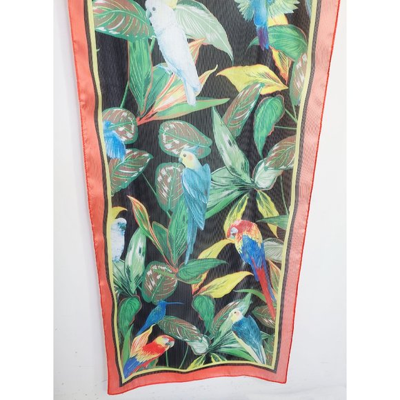 Vince Camuto Parrot Tropical Bird Scarf Semi-sheer NWT - Picture 8 of 8